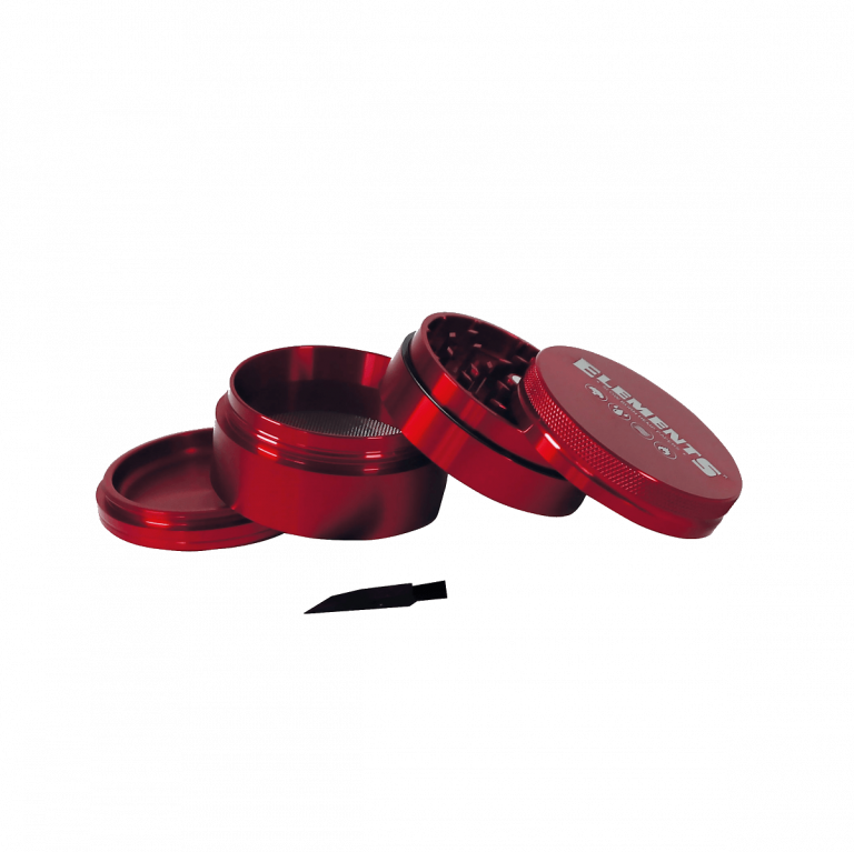 ELEMENTS RED GRINDER ALUMINIUM 4 PARTS - LARGE