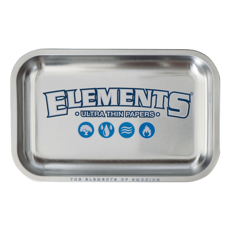 ELEMENTS SILVER METAL ROLLING TRAY - SMALL